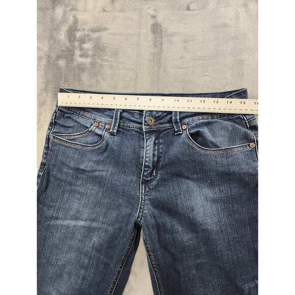 The Limited Mid Rise Flare Leg Denim Jean Size 8S SHORT Blue Stretch Bootcut Y2K - Picture 12 of 16